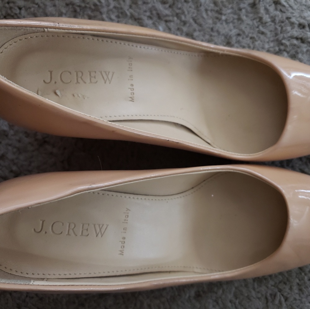 J Crew Martina patent leather wedges
